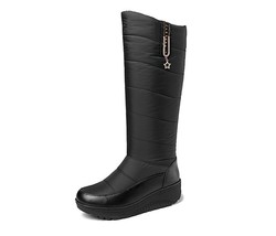 Size 35~44 Winter Women Snow Boots Knee High Warm Plush Star Crystal Waterproof  - £42.49 GBP