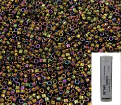 11/0 Miyuki DB0023 Metallic Gold Iris Delica Seed Beads, 5 Grams Tube DB... - $3.13
