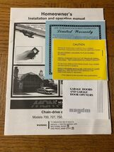 MOM Chain Driven Garage Door Product Manual - €21,15 EUR