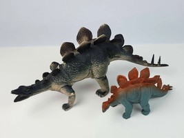 Vintage lot UKRD Stegosaurus toy Dinosaurs large 15&quot; &amp; modern 8.5&quot; PVC &amp; rubber - £14.52 GBP