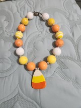 Girls Halloween Candy Corn  Bubblegum Necklace Chunky Beads Candy Kids J... - €12,85 EUR