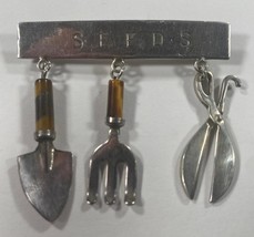 Gfmw &quot; Graines &quot; Argent Sterling Jardinage Outils Broche Great Falls Met... - $62.96