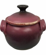 Dryden Pottery Hot Springs Arkansas Bean Pot &amp; Lid Handmade Mauve Pink G... - $92.65 CAD