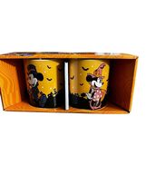 Disney Halloween Mug Set Mickey &amp; Minnie Ceramic 14oz Cups Pink Orange P... - $18.65