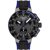 Tissot T-Race Cycling Black/Blue Strap Chrono Men&#39;s Watch T111.417.37.441.06 - £164.53 GBP