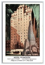 Hotel Plymouth New York City NYC NY WB Postcard R27 - £2.68 GBP