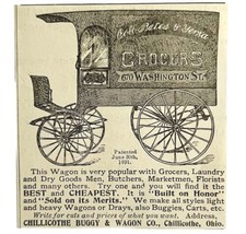 Chillicothe Buggy Wagon Co 1894 Advertisement Victorian Grocers Carriage... - £11.96 GBP