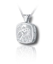 Sterling Silver Haida Orca Cushion Funeral Cremation Urn Pendant w/Chain - £274.84 GBP