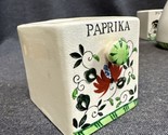 Vintage Paprika Spice Drawer Ceramic 2 3/8” Tall Roosters And Roses - $4.95