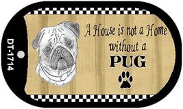 Pug Pencil Sketch Novelty Metal Dog Tag Necklace DT-1714 - £12.74 GBP