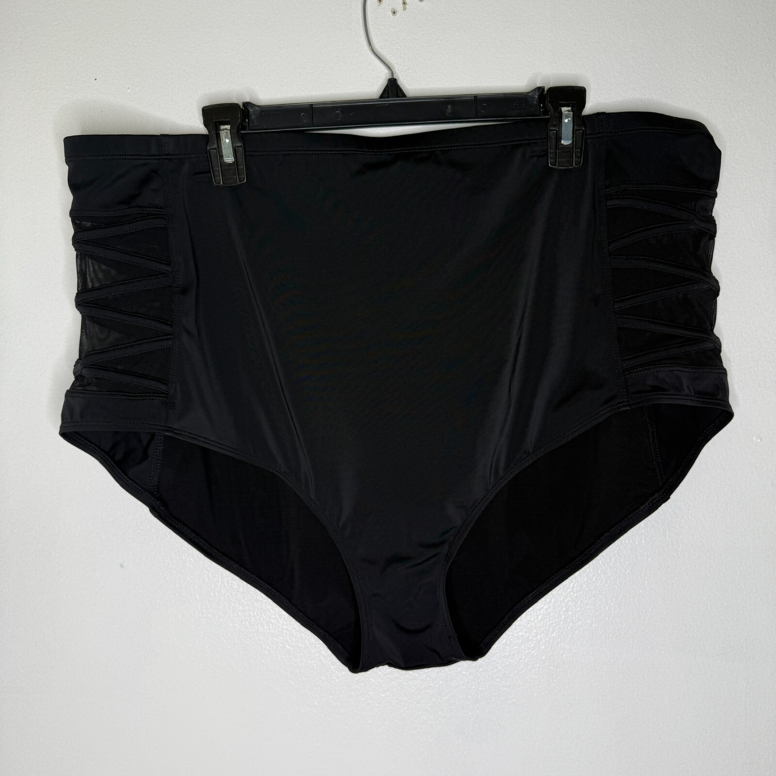 Torrid High Waist Swim Bottoms Black Plus Size 4X Lattice Side Retro Fit - $20.00