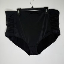 Torrid High Waist Swim Bottoms Black Plus Size 4X Lattice Side Retro Fit - $27.38 CAD