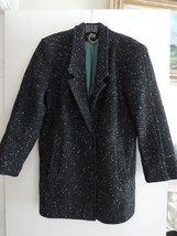 Ladies Jacket Size 12 White Flecks On Black Pea Coat NEW YORK GIRL $150 Value - £39.66 GBP