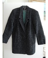 Ladies Jacket Size 12 White Flecks On Black Pea Coat NEW YORK GIRL $150 ... - £39.51 GBP