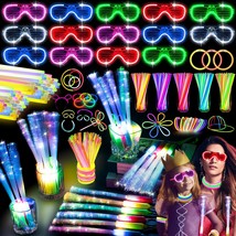 138 PCS Glow in the Dark Party Supplies 24 PCS Glow Fiber Optic Wands 14 PCS LED - £70.56 GBP