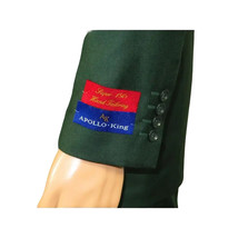 Men Apollo King Band Collarless Church Suit Mandarin 5 Hidden Buttons AG59 Green image 5