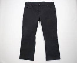 Vintage Dickies Mens 42x30 Faded Spell Out Stretch Wide Leg Canvas Pants Black - £46.67 GBP