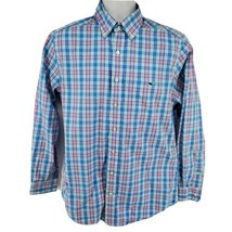 Vineyard Vines Slim Fit Tucker Shirt Size M Blue Pink Plaid Long Sleeve - £19.20 GBP