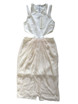 NWT Ronny Kobo JANINE in Bone Sheer Textured Burnout Skirt  Cutout Dress... - £44.46 GBP