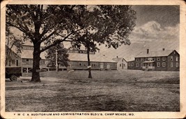 Vintage Postcard YMCA Auditorium + Administration Bldg Camp Meade MD-bk46 - £3.95 GBP