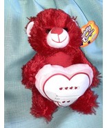 plush Teddy Bear  RED   GIFT CARD HOLDER With pocket Heart CHRISTMAS - £11.14 GBP