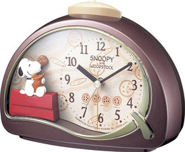 Snoopy Alarm Clock Electronic sound alarm Brown Gift - £48.58 GBP