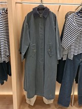 ZARA BNWT 2025. ANTHRACITE GREY WAXED TRENCH COAT CORDUROY COLLAR. 4341/... - $148.21