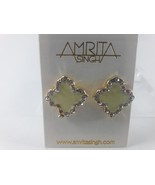 Amrita Singh Enamel Clover Stud Earring Ivory - £7.41 GBP