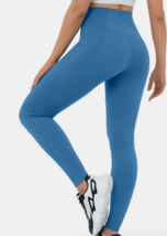 Halara Cloudful 3.0 Blue Crossover Wicking Yoga Leggings -Pockets- Size XS - $14.99