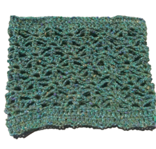 Handmade Women&#39;s Loop Scarf Cowl Crochet Alpaca Neckwarmer Lace Green Gl... - £23.88 GBP