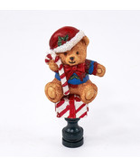 Polystone Christmas Lamp Top Ornament Bear Santa Hat Candy Cane Gift Hol... - £6.31 GBP