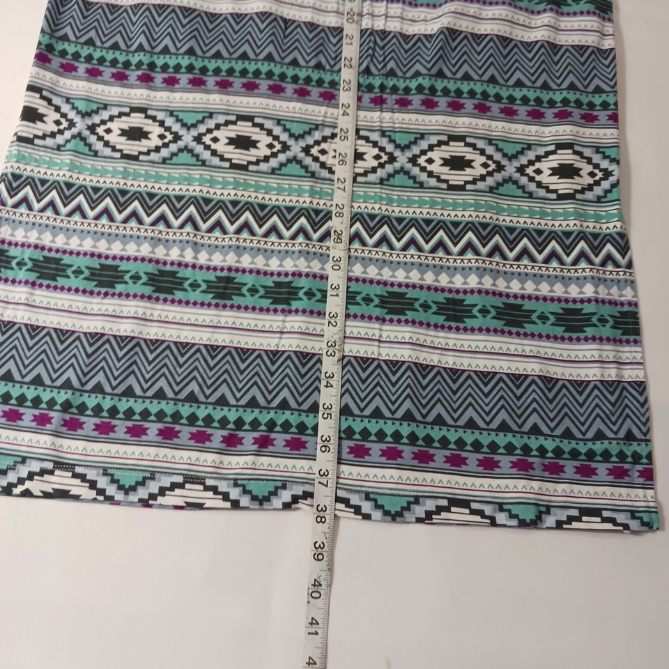 CATO RN#37080 Women's Green Multicolor Geometric Elastic Waist Long Skirt 14/16W Item image 14
