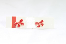 Earrings (New) Red Ribbons - Red &amp; Gold - 1/2&quot; - £3.47 GBP