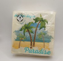 HOME DECOR Another Day In Paradise Cocktail Napkins 40 Count New Sealed I - $9.89