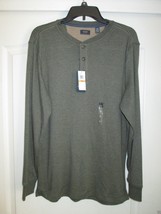 ARROW Crewneck Long Sleeve Men Warm Henley T-Shirt Forest Night HT S MSR... - $20.99