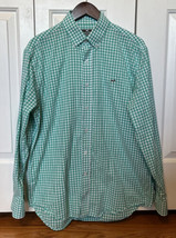 Southern Point Co The Hadley Shirt Medium M green white Gingham Button Down - £19.71 GBP