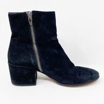 Dolce Vita Womens Black Suede Block Heels Leather Side Zip Booties, Size 7 - £16.22 GBP