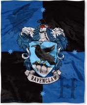 Harry Potter Ravenclaw House Crest Silk Touch Throw 50&quot; X 60&quot;- Ravenclaw - £36.82 GBP