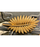 Vintage Signed Monet Gold Tone Brooch Leaf Design - $38.62