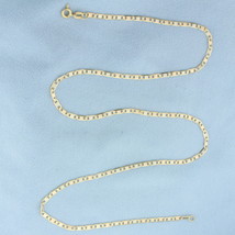 Italian 20 Inch Beveled Anchor Mariner Two Tone Chain Necklace in 18k Yellow and - £495.20 GBP
