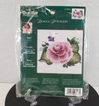 Bucilla Donna Dewberry Pink Rose Flower MADE IN USA Counted Cross Stitch... - $14.56