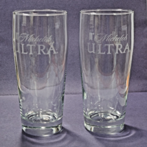 Lot of 2 Michelob Ultra 14oz Willy Becher Style 6 1/2&quot; Tall Glasses - £9.52 GBP