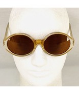 Vintage Lucite Gold White Oversized Oval Sunglasses Eyeglasses Frames Ma... - £22.49 GBP