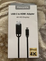 Hauyate USB C To HDMI Adapter 4K HD Display - 6 &#39; Long Cable (1800mm 4K) - $5.89
