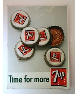 Vtg Advertising Graphic &#39;64 7-UP Soda Time for More Stand-Up Store Sign ... - $59.99