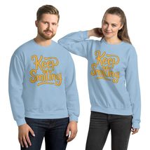 Keep Smiling Happy Face Unisex Sweatshirt, Funny Inspirational Positive Shirt Li - $33.65+