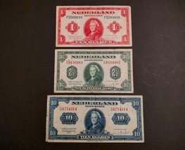 Netherlands gulden banknotes from 1943, US dollar design, World War 2 - $89.00