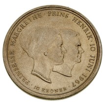 1967 Danemark 10 Kroner Pièce Argent En Bu, Km 857 - £43.14 GBP