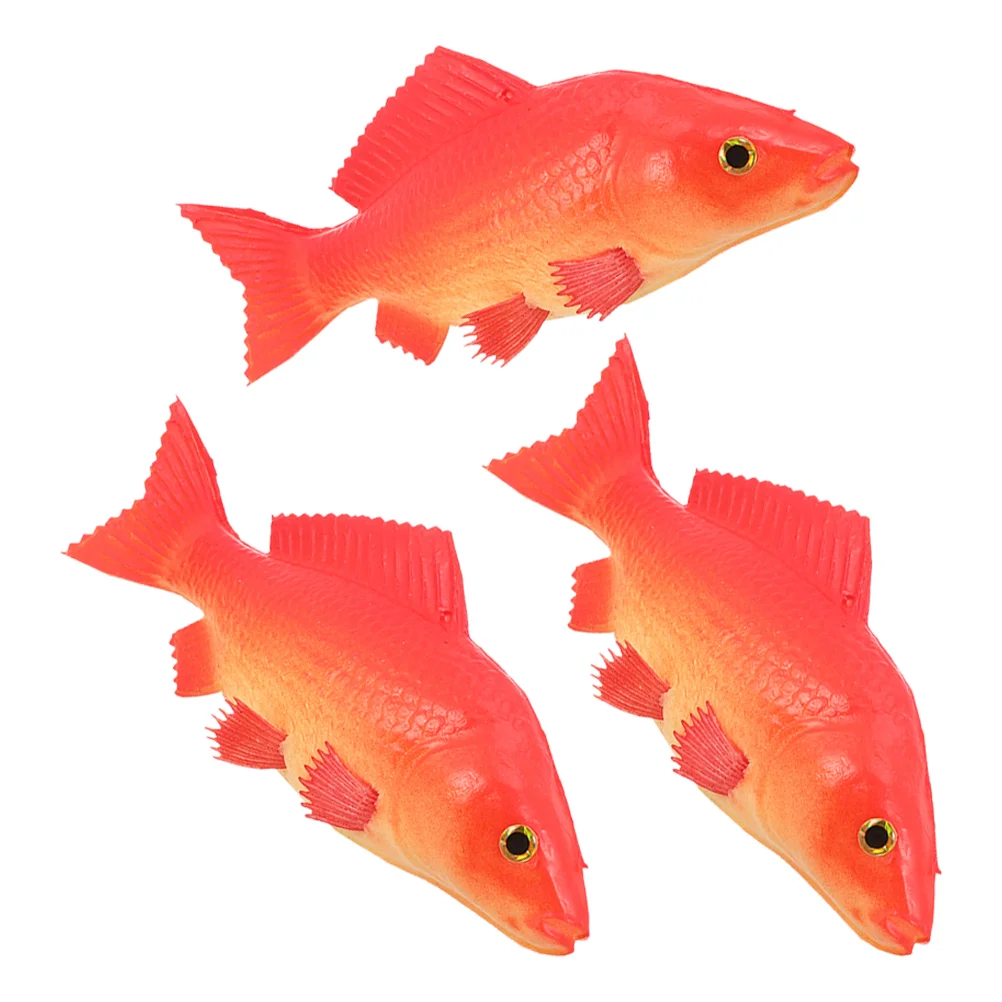 3 Pcs Ornaments Artificial Fish Child Fake Kids Fishing Toy Pu Simulation - £11.53 GBP