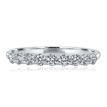 0.50 Carat Lab Grown Diamond Wedding Band 14k White Gold (9 Stones) - $298.73